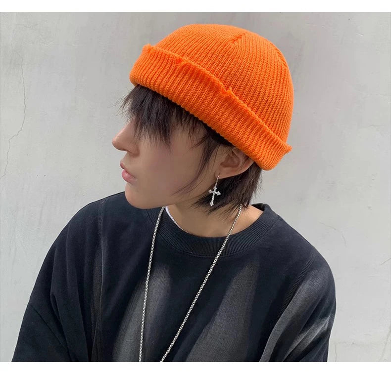 Knit Short Beanies Autumn Winter Hats