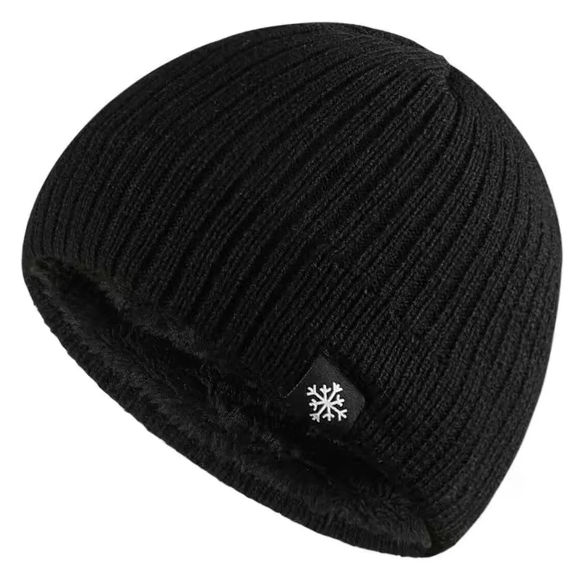 Fleece Lined Knitted Ear Protection Thick Woolen Beanies Hat