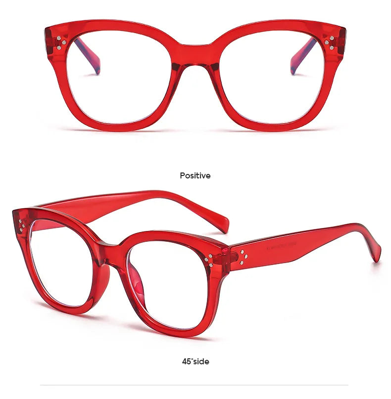 Feminine Optical Oversize Square Glasses Prescription Spectacles Myopia -0.5 To -6.0  +0.5 to +6.0