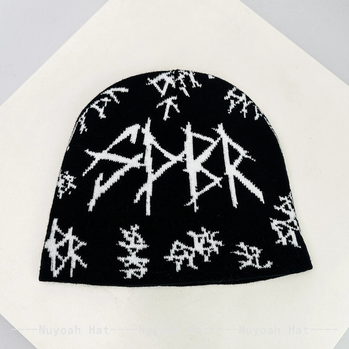 Dark Style Jacquard Organic Skeleton Letter Knitted Hats