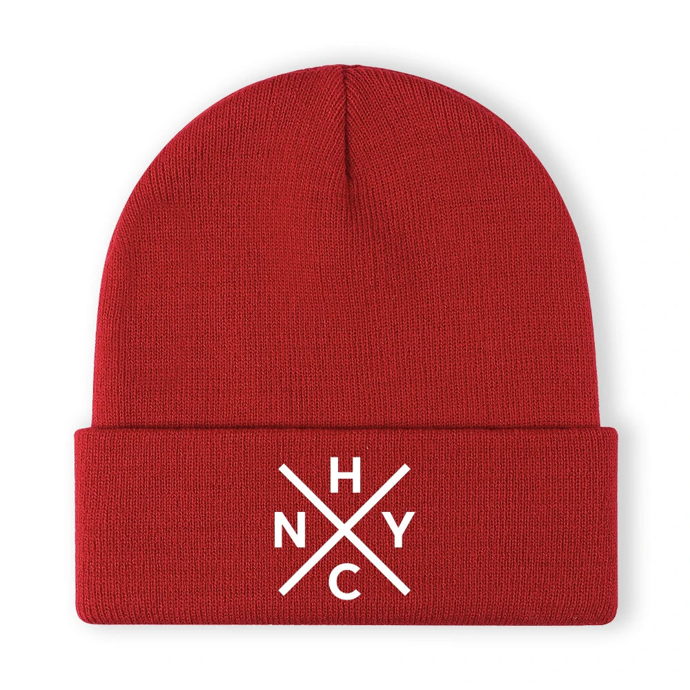 Embroidered Beanie Soft Stretchy Lightweight Winter Hat