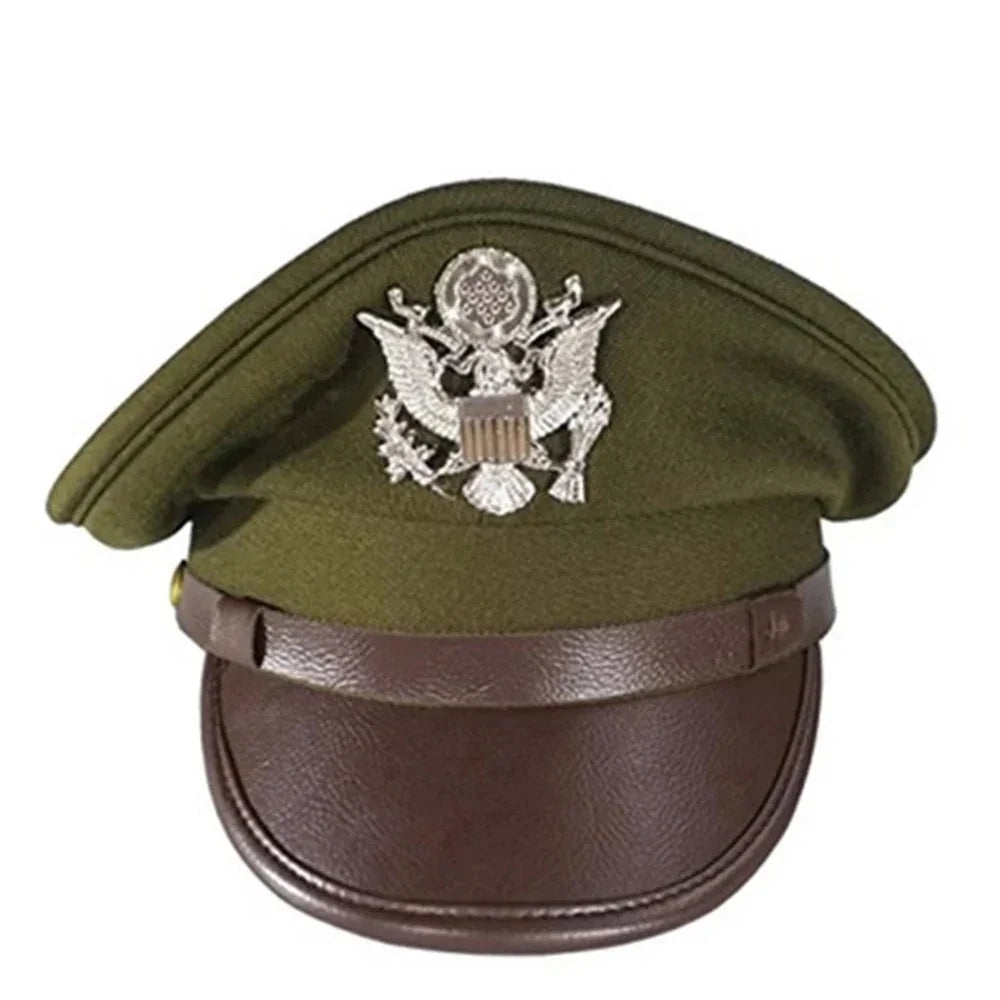 Air Force Officer Military Hat Wide Brim With Silver Color Eagle Badge Cap