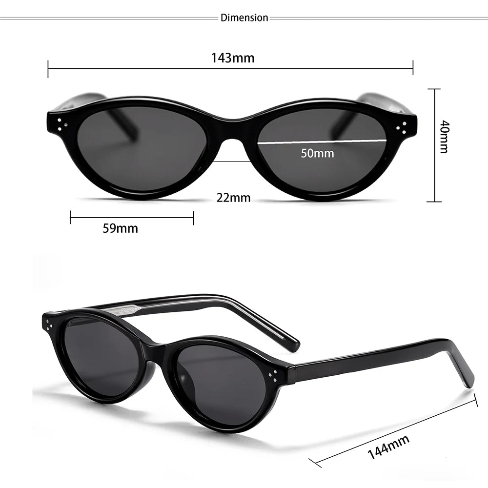 Retro Oval Sunglasses for Women Men Tr Frame