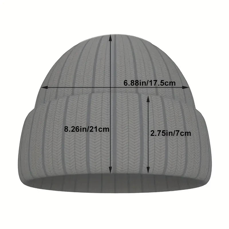 Embroidered Beanie Soft Stretchy Lightweight Winter Hat