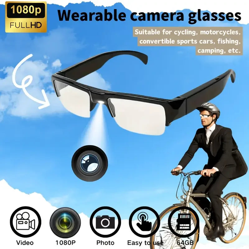 Portable 1080P HD Mini Glasses With Camera Video Recorder