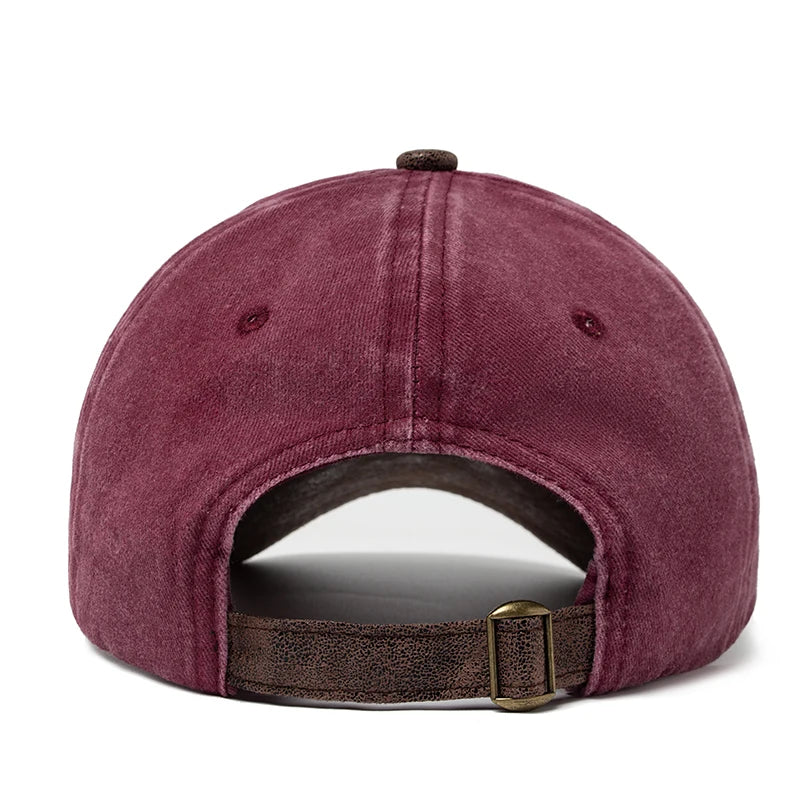 PU Leather Washing Cotton Men Baseball Cap