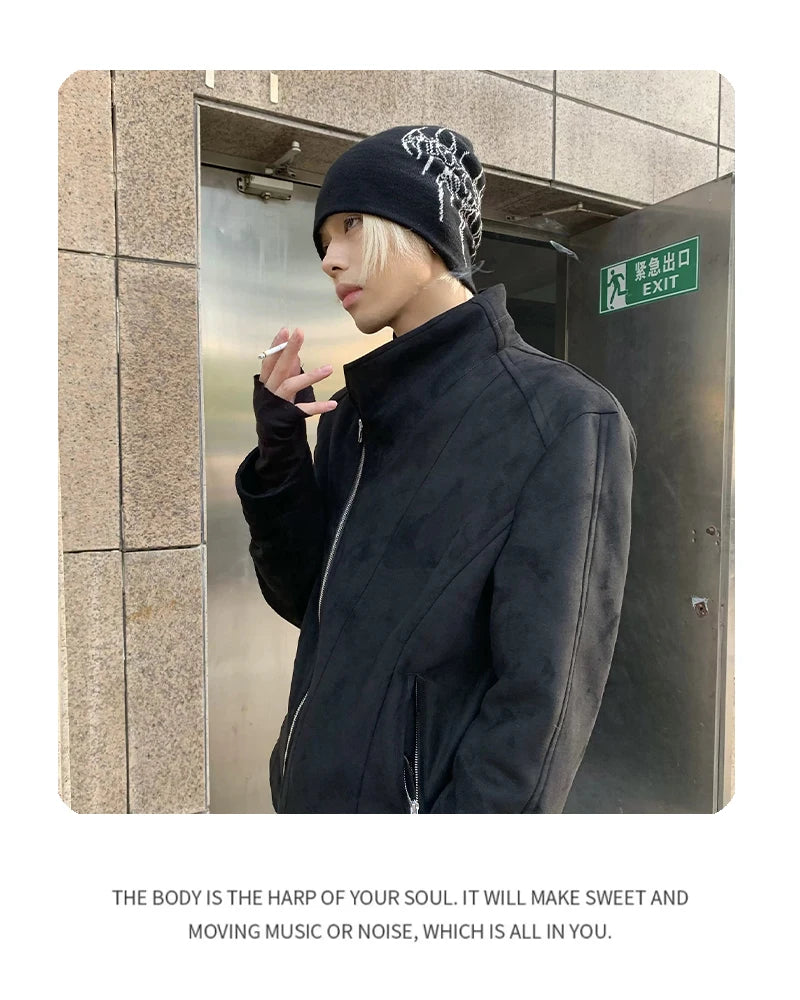 Dark Style Jacquard Organic Skeleton Letter Knitted Hats