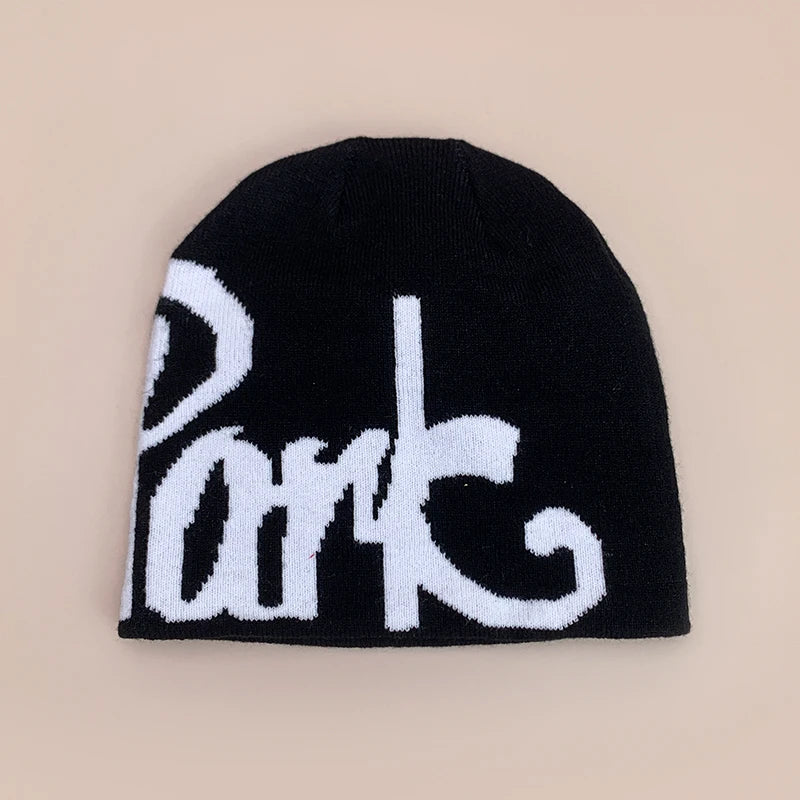 Warm Personal Versatile Letter Wool Knitted Beanies Hats