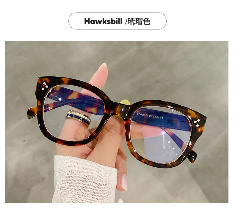 Feminine Optical Oversize Square Glasses Prescription Spectacles Myopia -0.5 To -6.0  +0.5 to +6.0