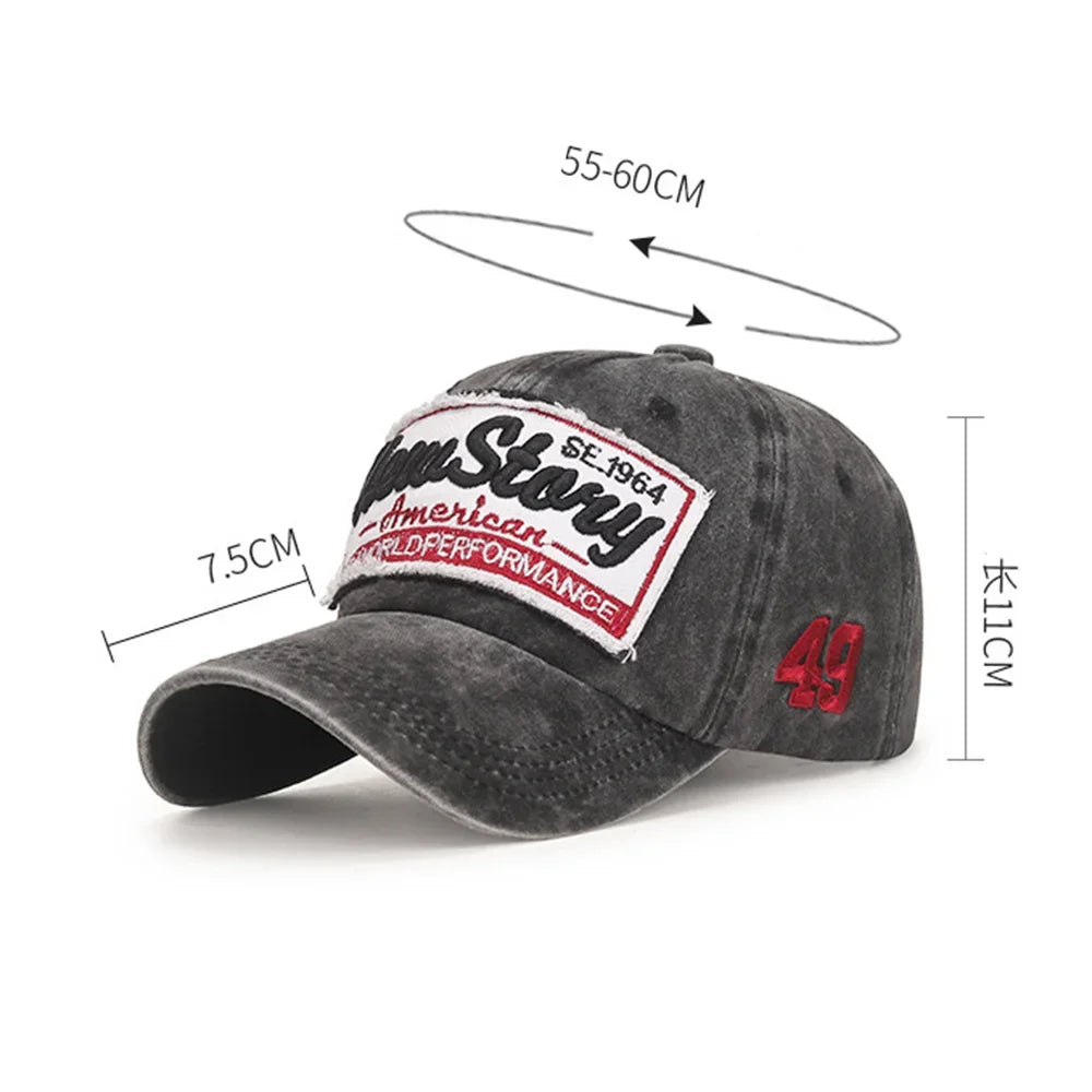Vintage Retro Washed Cotton Baseball Cap