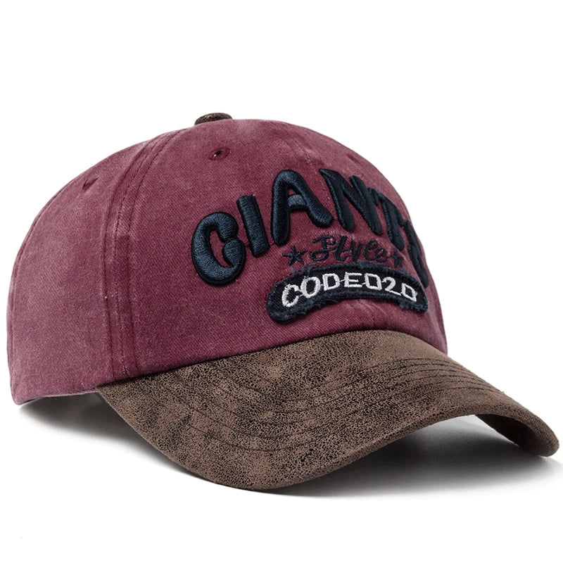 PU Leather Washing Cotton Men Baseball Cap