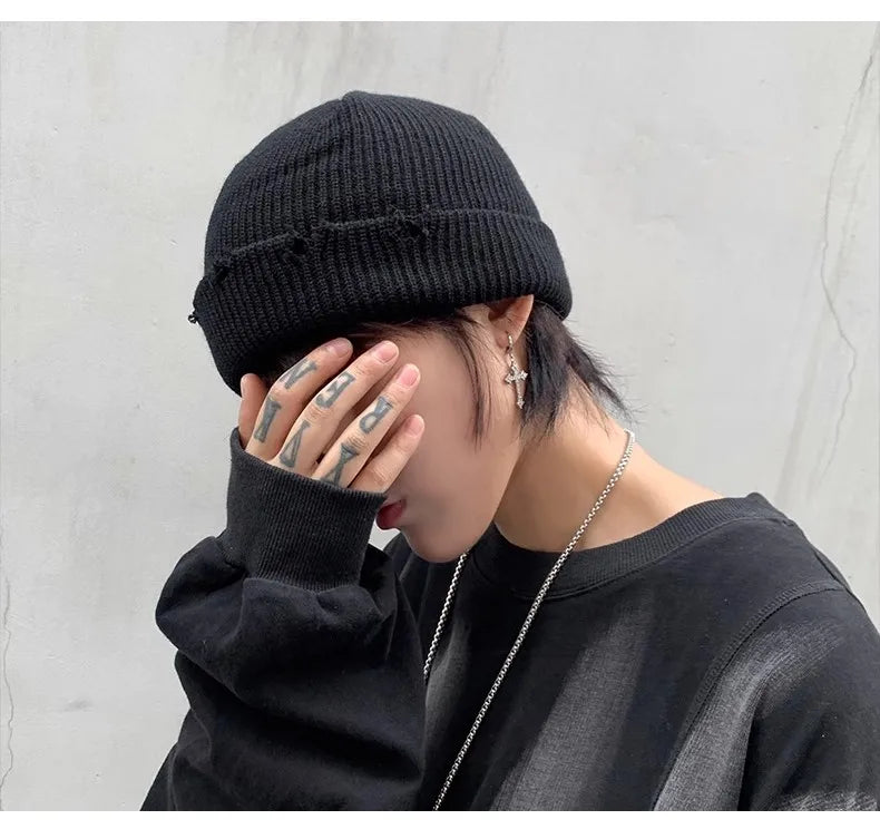 Knit Short Beanies Autumn Winter Hats