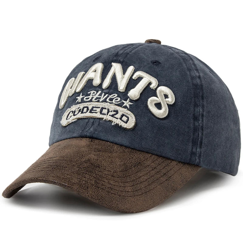 PU Leather Washing Cotton Men Baseball Cap
