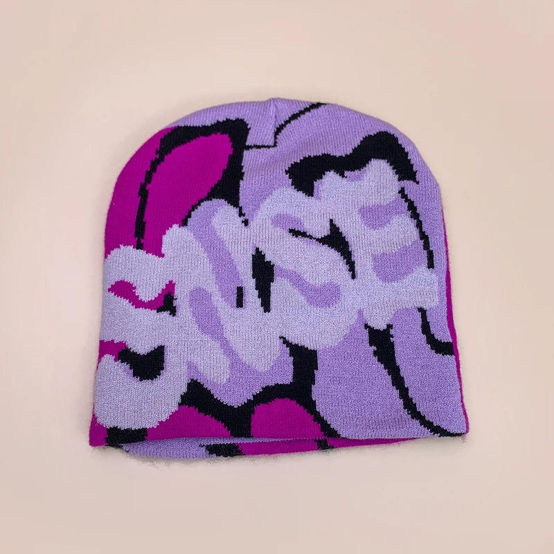 Warm Personal Versatile Letter Wool Knitted Beanies Hats