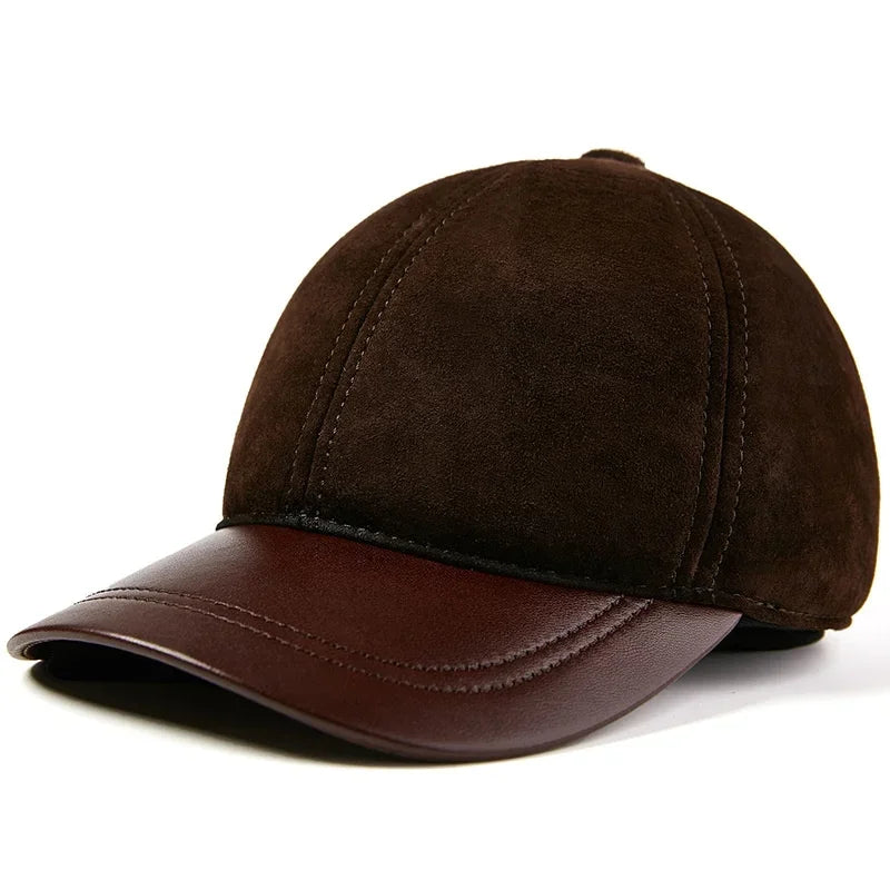 Single Leather Thin Sheepskin Baseball Cap