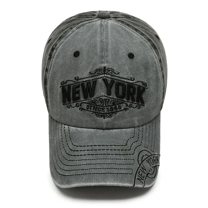 Retro Letters Embroidery Baseball for Men Women Washed Stitched Caps