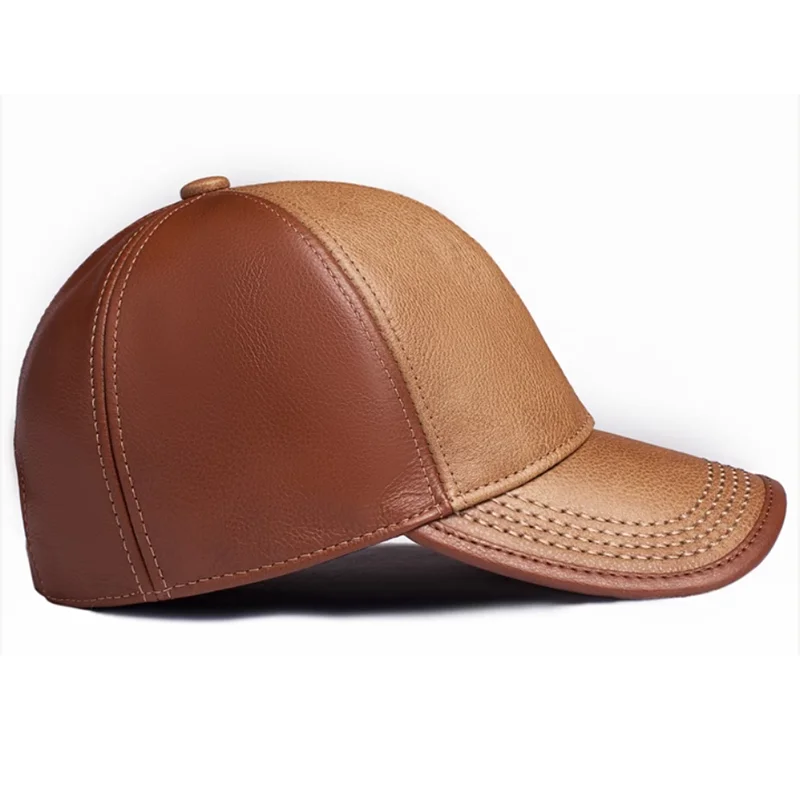 Quality Real Leather Baseball Cap Men Women