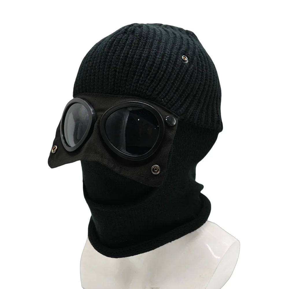 Winter Windproof Glasses Knitted Warm Beanie Hats