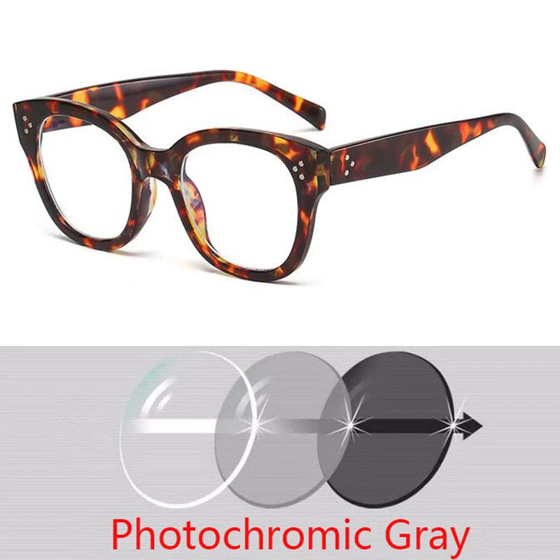 Feminine Optical Oversize Square Glasses Prescription Spectacles Myopia -0.5 To -6.0  +0.5 to +6.0