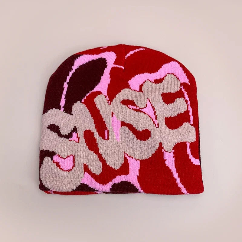 Warm Personal Versatile Letter Wool Knitted Beanies Hats