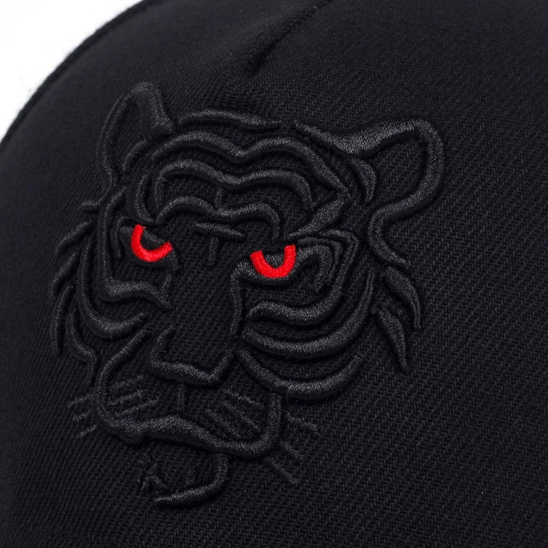 Black Tiger Embroidery Cotton Baseball Cap