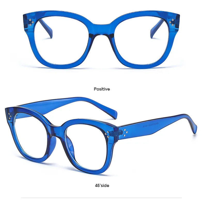 Feminine Optical Oversize Square Glasses Prescription Spectacles Myopia -0.5 To -6.0  +0.5 to +6.0