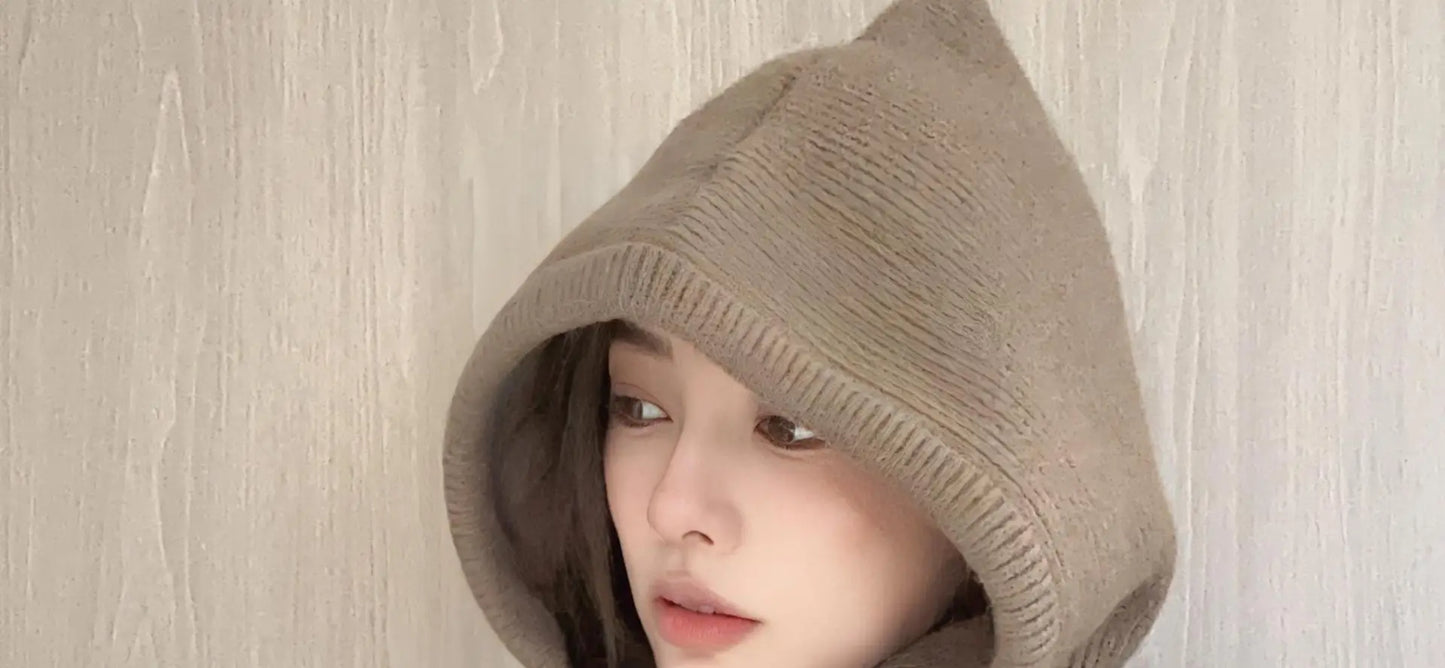 Knitted Hooded Caps Winter Balaclava Beanies Hats