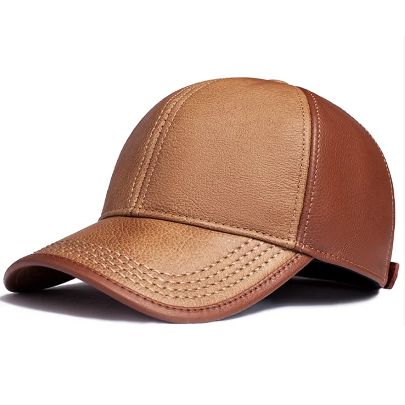 Quality Real Leather Baseball Cap Men Women