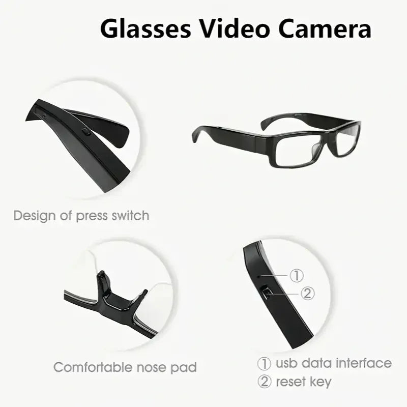 Portable 1080P HD Mini Glasses With Camera Video Recorder