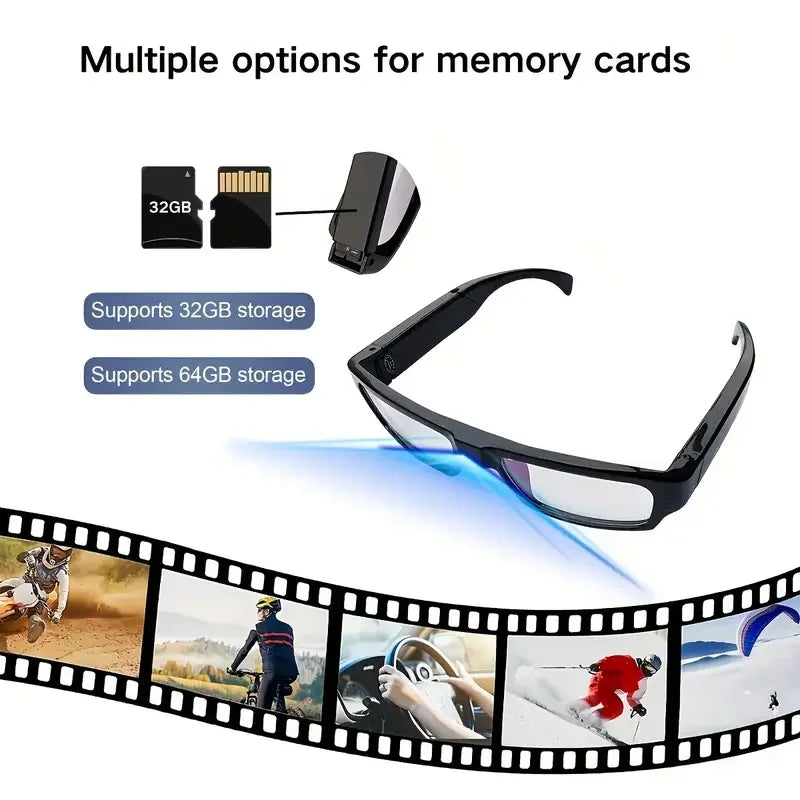 Portable 1080P HD Mini Glasses With Camera Video Recorder