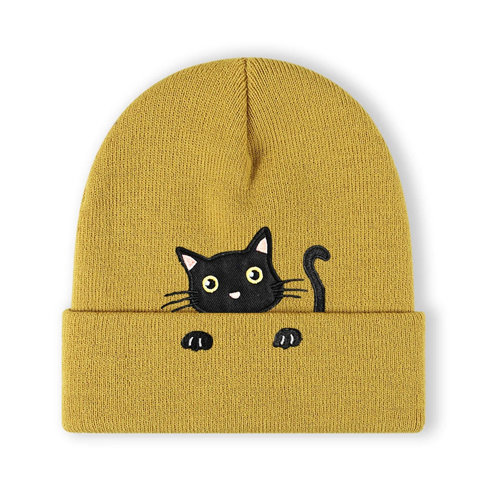 Embroidered Beanie Soft Stretchy Lightweight Winter Hat