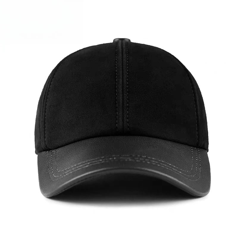 Retro Cap Suede Real Leather Baseball Caps