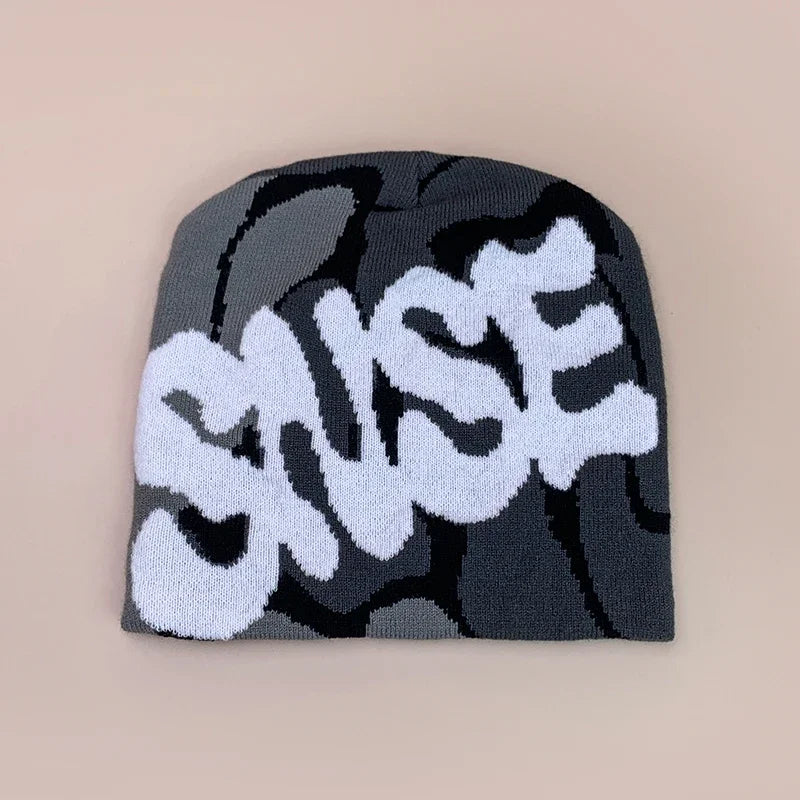 Warm Personal Versatile Letter Wool Knitted Beanies Hats