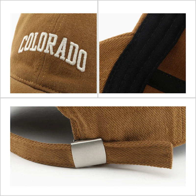 COLORADO Embroidery Cotton Fashion Baseball Cap