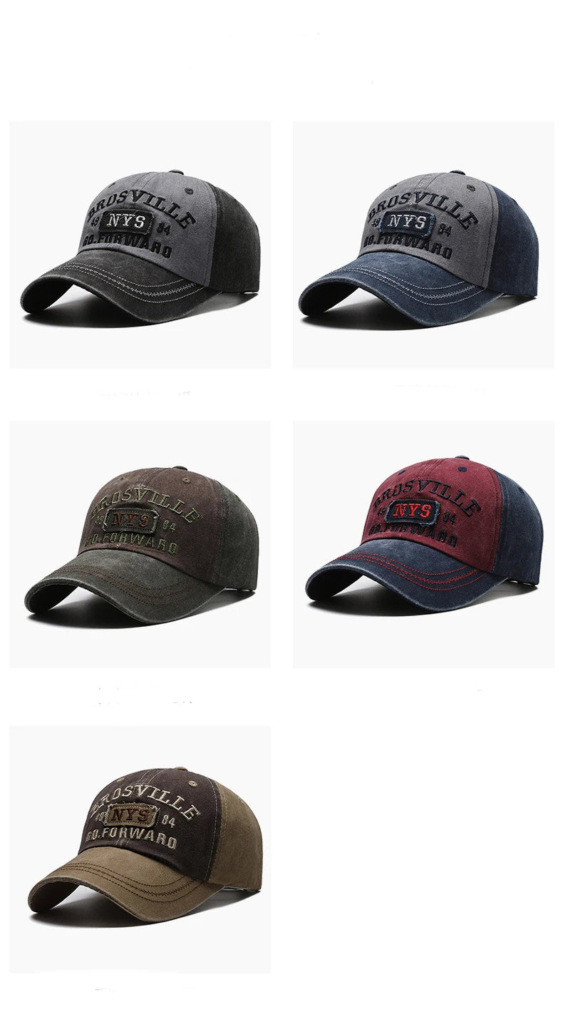 Four Seasons Men's Baseball Cap Casual Wash Embroidered
