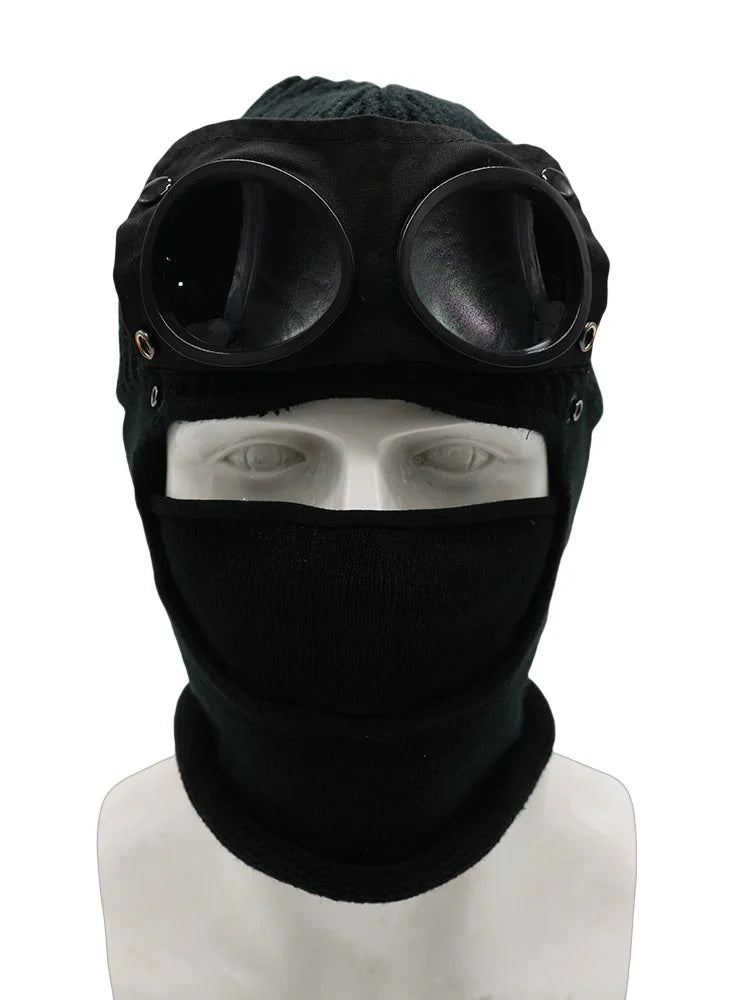 Winter Windproof Glasses Knitted Warm Beanie Hats