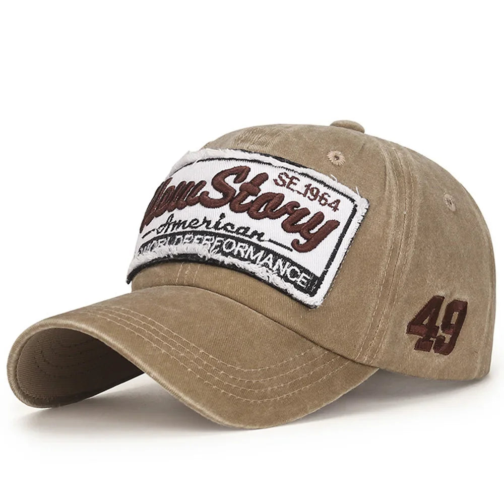 Vintage Retro Washed Cotton Baseball Cap
