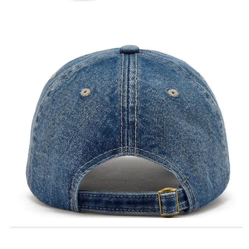 Spring and summer trendy glossy denim baseball cap
