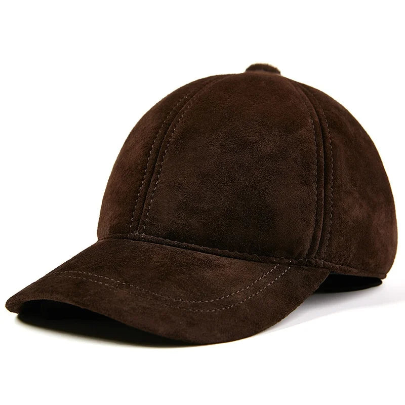 Single Leather Thin Sheepskin Baseball Cap
