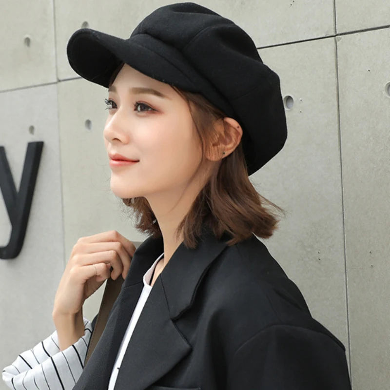 Autumn & Winter Wool Newsboy Cap