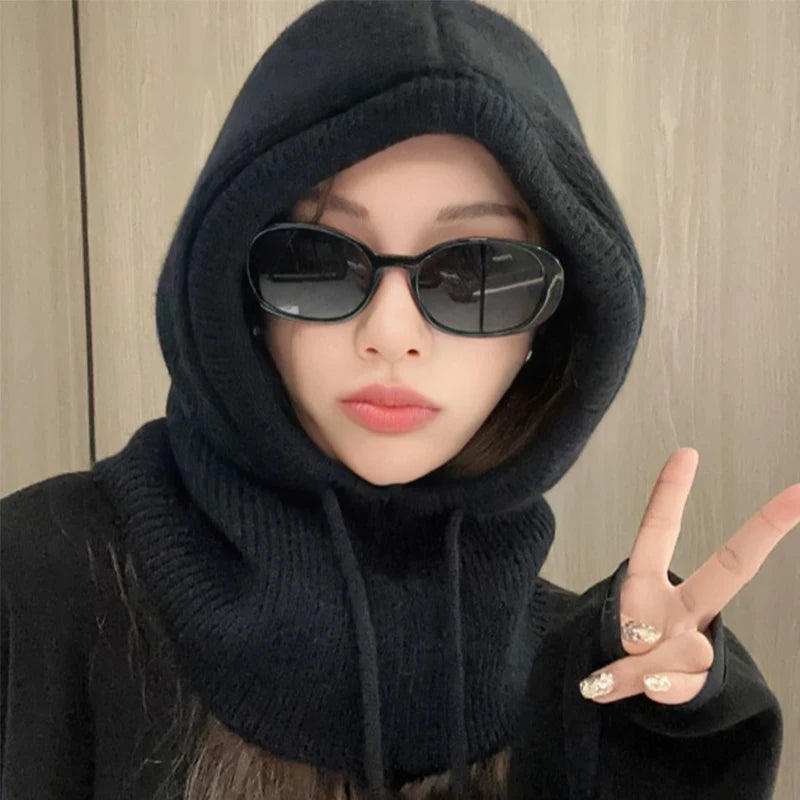 Knitted Hooded Caps Winter Balaclava Beanies Hats