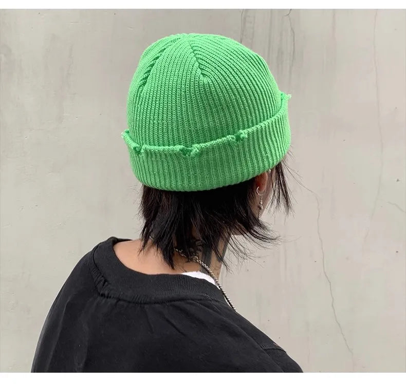 Knit Short Beanies Autumn Winter Hats