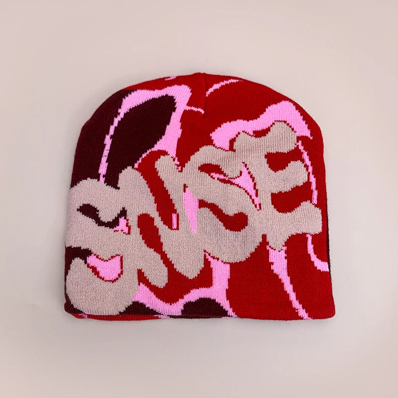 Warm Personal Versatile Letter Wool Knitted Beanies Hats