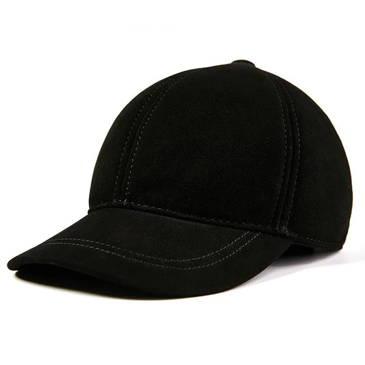 Single Leather Thin Sheepskin Baseball Cap